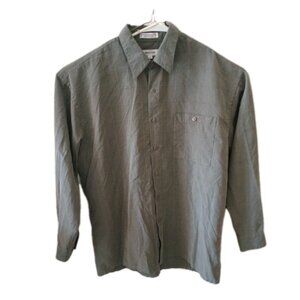 Pierre Cardin Long Sleeve Dress Shirt Large L  Dark Green Button Up Pocket